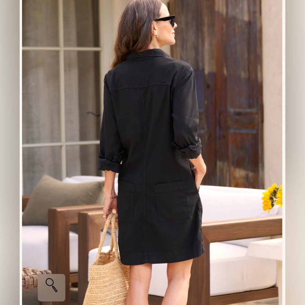 Frank & Eileen Southern Ireland Utility dress black linen medium